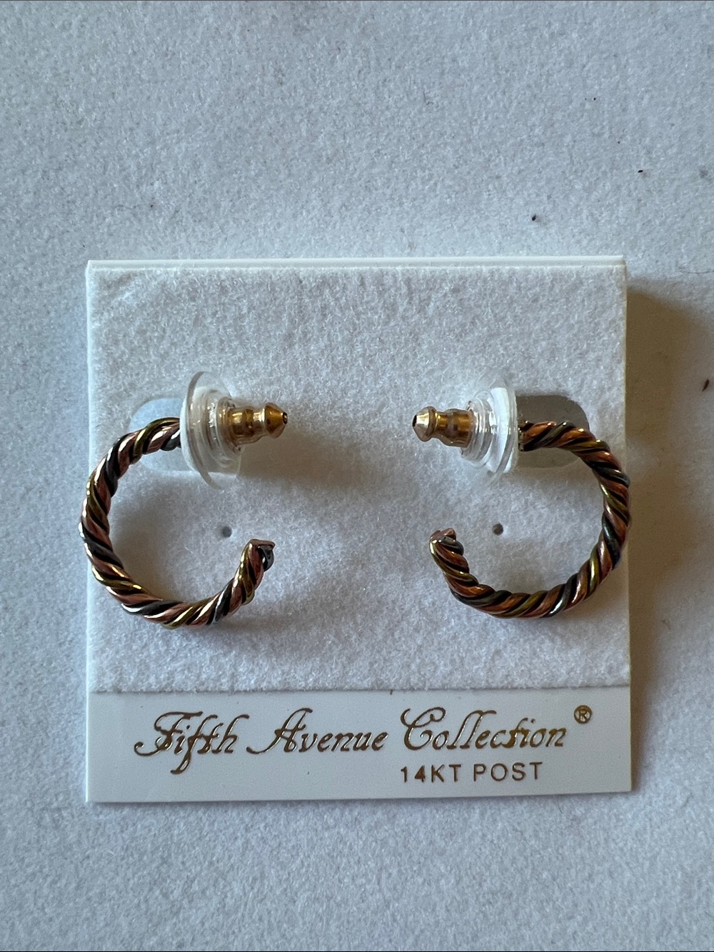 Fifth Avenue Collection Two-Tone Twisted Hoop Earrings - Gold and Copper